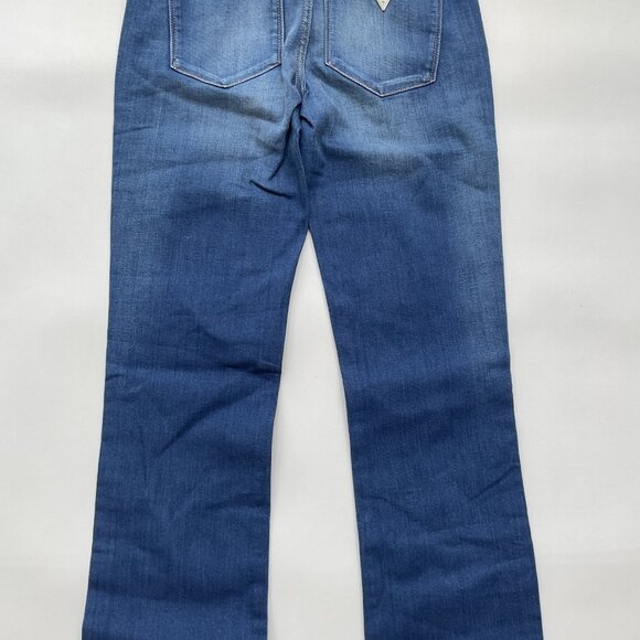 Guess Women’s Low Rise Boot Cut Jeans In Medium Blue Denim Size 27 - Picture 11 of 14